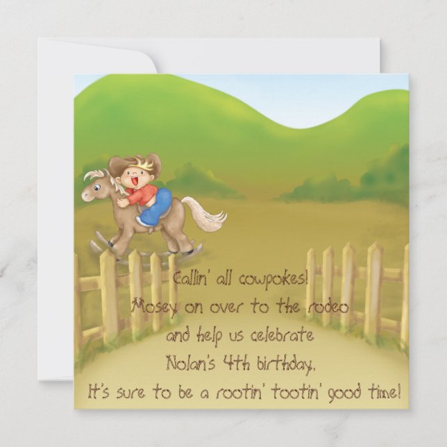 invitación al tema del cumpleaños de los niños de  (Anverso)