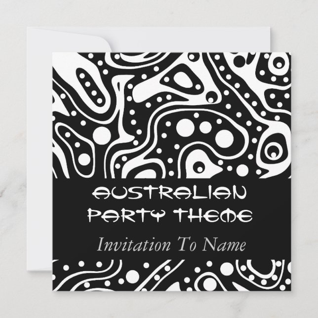 Invitación al tema del Fiesta australiano a ser au (Anverso)