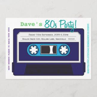 Invitación al tema del Fiesta de la cinta retro 80
