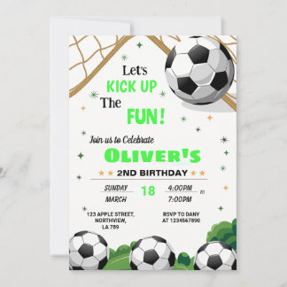 Invitación al tema del fútbol de cumpleaños