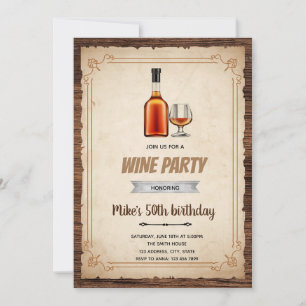 Invitación al tema del vino para adultos