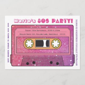 Invitación al tema Fiesta de la cinta retro de cas