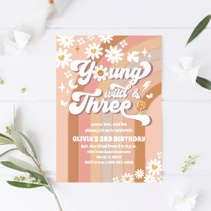 Invitación al Tercer Cumpleaños de Groovy Daisy