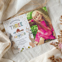 Invitación al tercer cumpleaños de la granja del P