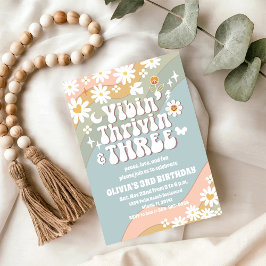 Invitación al Tercer Cumpleaños de Retro Daisy