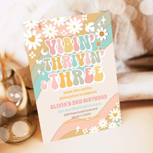 Invitación al Tercer Cumpleaños de Retro Daisy
