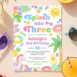 Invitación al tercer cumpleaños de verano - Splash
