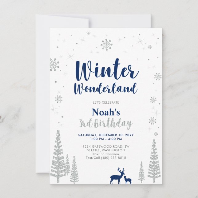 Invitación al tercer cumpleaños de Winter Wonderla (Anverso)