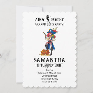 Invitación al tesoro de Chica de cumpleaños Fiesta