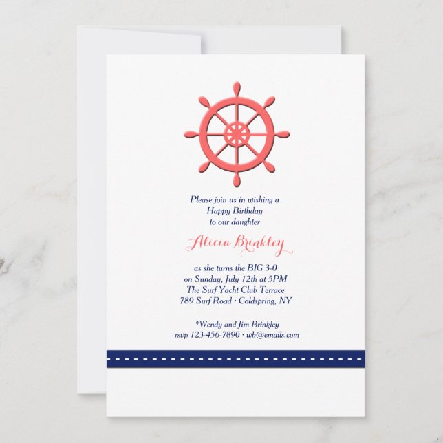 Invitación al Timón del Barco (Anverso)
