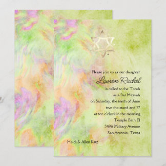 Invitación al tinte de tintes verdes de Bat Mitzva