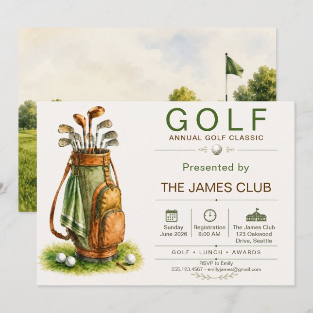 Invitación al Torneo Clásico Anual de Golf (Anverso / Reverso)