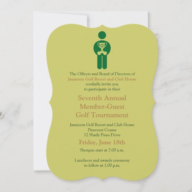 Invitación al Torneo de Golf Corporativo (Anverso)