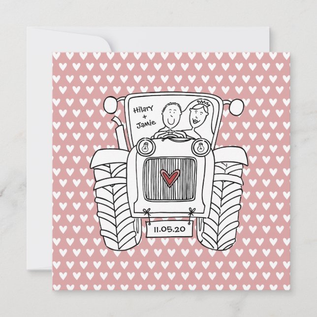Invitación al tractor de casamiento en el país per (Anverso)