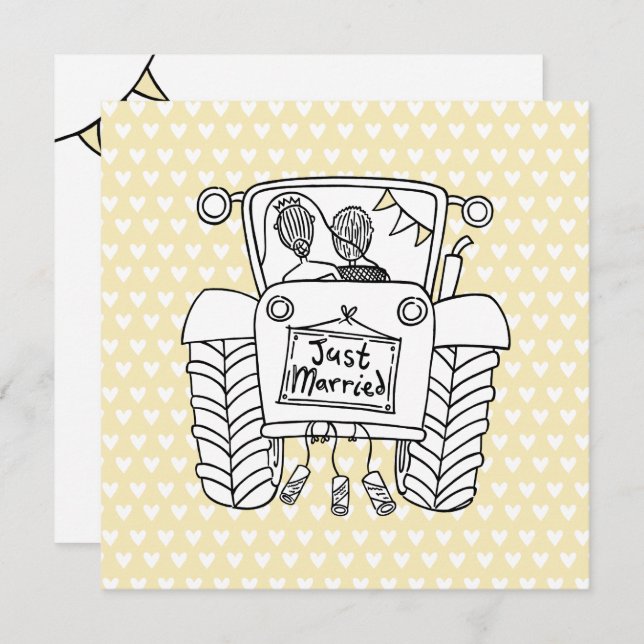 Invitación al tractor de casamiento en el país per (Anverso / Reverso)