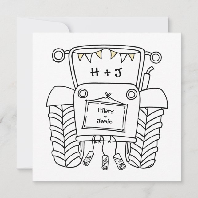 Invitación al tractor de casamiento en el país per (Anverso)