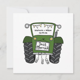 Invitación al Tractor Verde de Boda de País person