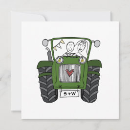 Invitación al Tractor Verde de Boda de País person