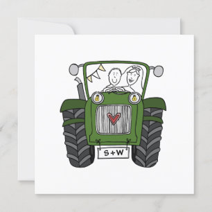 Invitación al Tractor Verde de Boda de País person