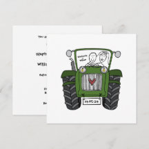 Invitación al Tractor Verde de Boda de País person