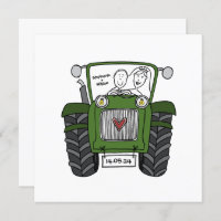 Invitación al Tractor Verde de Boda de País person