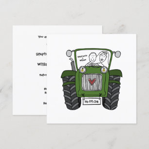 Invitación al Tractor Verde de Boda de País person