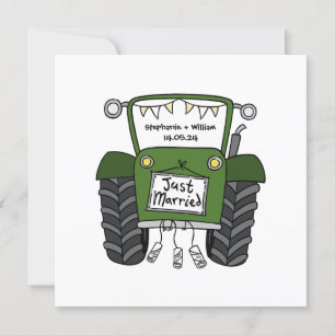 Invitación al Tractor Verde de Boda de País person