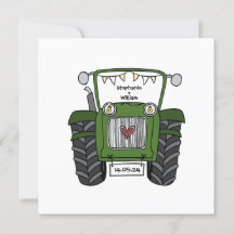 Invitación al Tractor Verde de Boda de País person