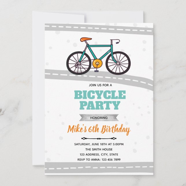 invitación al transporte por carretera en biciclet (Anverso)