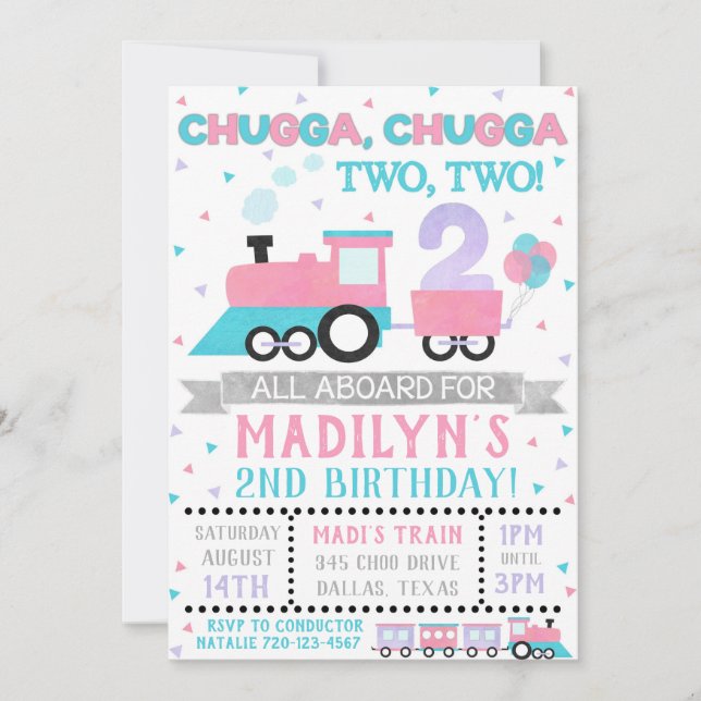 Invitación al tren chica, Chugga Cugga DOS (Anverso)