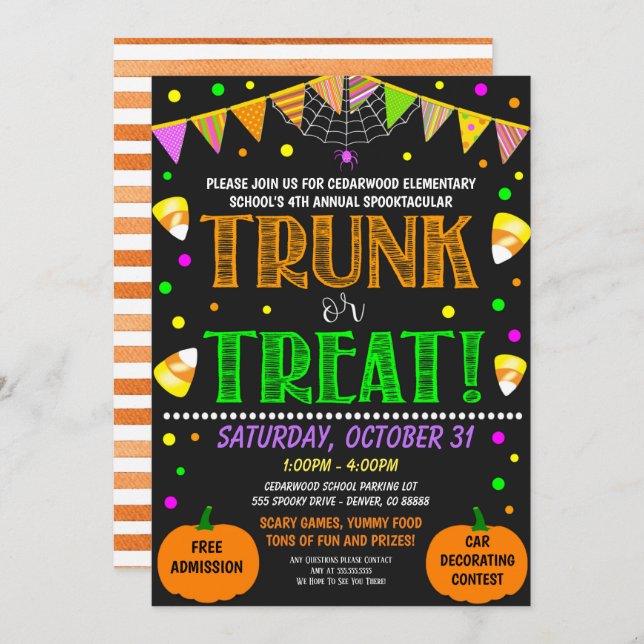 Invitación al tronco o tratado de Halloween (Anverso / Reverso)