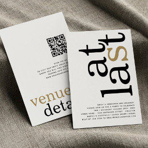 Invitación Al último código QR Compromiso blanco de oro negro