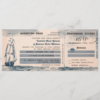 Invitación al vale de boda de destino