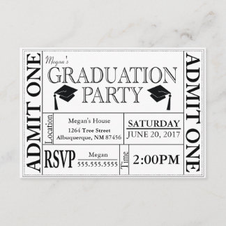 Invitación al vale del partido de graduación