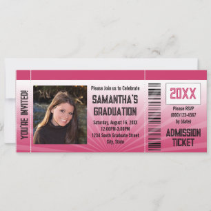 Invitación al vale del partido de graduación rosad