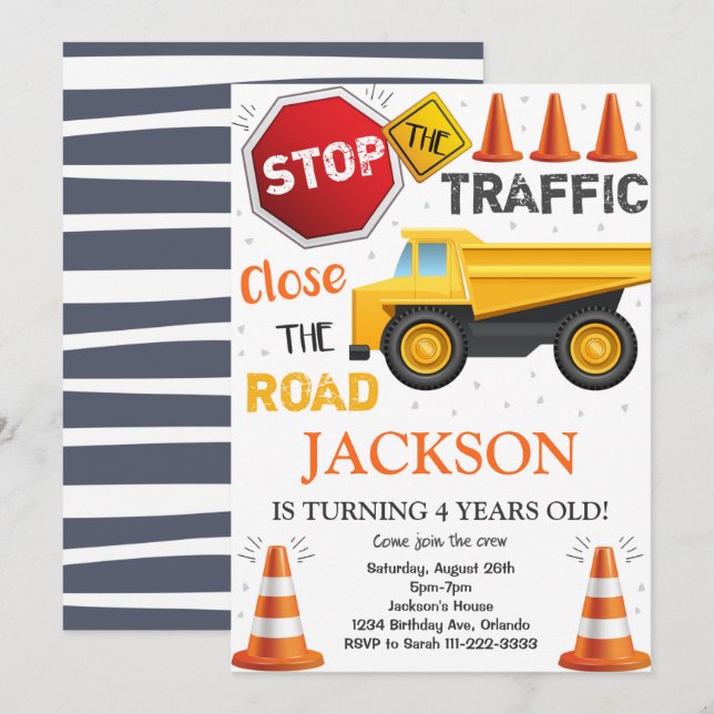 Invitación al vehículo de transporte de volcado de (Anverso / Reverso)