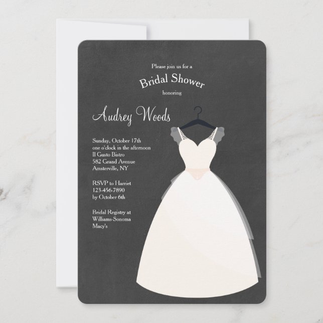 Invitación al vestido Boda (Anverso)
