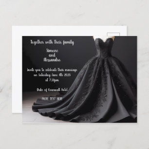 Invitación al vestido de Boda negro