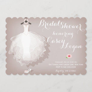 Invitación al vestido de ducha de novia