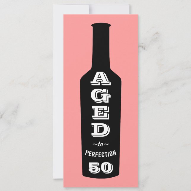 Invitación al vino de cumpleaños 50 a la perfecció (Anverso)