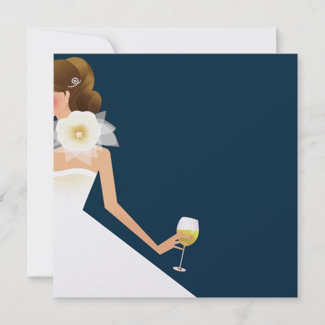 Invitación al vino de la ducha nupcial de la marin (Anverso)