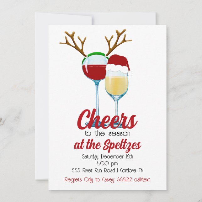 Invitación al vino de navidades (Anverso)