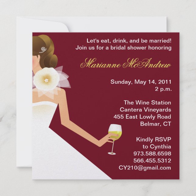 Invitación al vino de novias (Anverso)