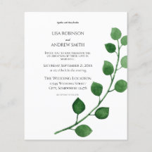 Invitación al volante del Boda Eucalyptus Presupue
