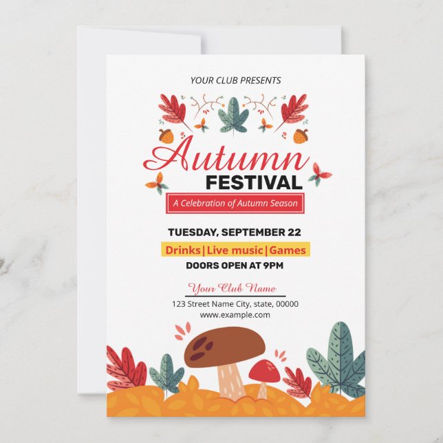 Invitación al volante del Festival de Otoño (Anverso)