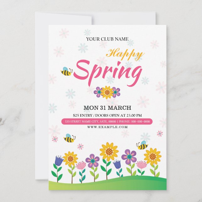 Invitación al volante del Festival de Primavera (Anverso)