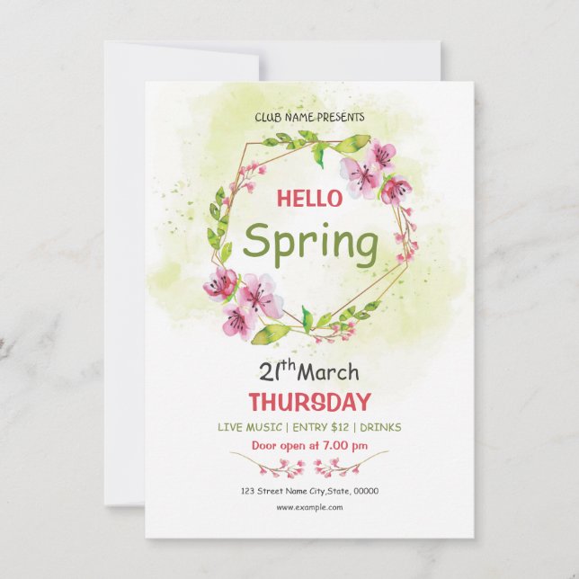 Invitación al volante del Festival de Primavera (Anverso)
