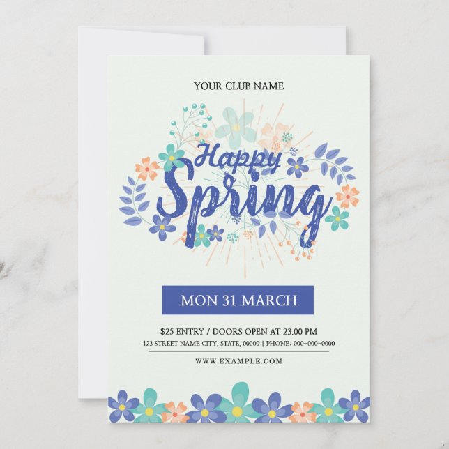 Invitación al volante del Festival de Primavera (Anverso)