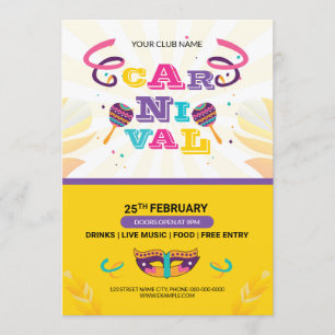 Invitación al volante del Fiesta de Carnaval