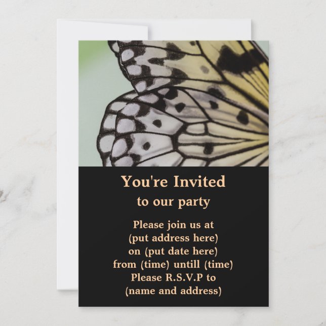 Invitación Ala macra de la mariposa de la ninfa (Anverso)